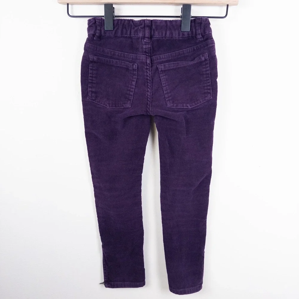 Ralph Lauren Corduroy Pants Kids 5 Purple Slim‎ Fit Ankle Zip Adjustable Waist